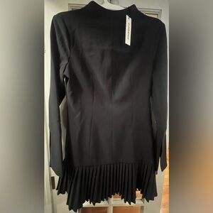 Commense Grey Elegant Mini Dress with pleats and split wrist style